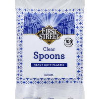 First Street Spoons, Clear, Heavy Duty Plastic