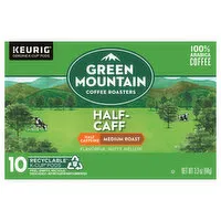 Green Mountain Coffee Roasters Coffee, Medium Roast, Half-Caff, K-Cup Pods - 10 Each