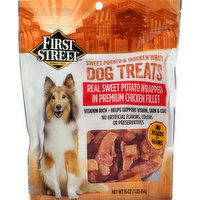 First Street Dog Treats, Sweet Potato & Chicken Wraps - 16 Ounce