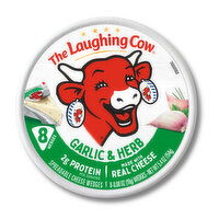 The Laughing Cow Cheese Wedges, Creamy Garlic & Herb, Spreadable - 8 Each