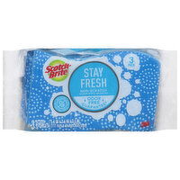 Scotch-Brite Scrub Sponges, Scrub Dots, Non-Scratch, Stay Fresh, 3 Pack, 3 Each