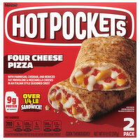 Hot Pockets Sandwiches, Italian Style Seasoned Crust, Four Cheese Pizza, 2 Pack, 2 Each