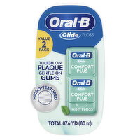 Oral-B Glide Comfort Plus Dental Floss, Extra Soft, Value 2 Pack - 87.4 Each
