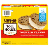 Toll House Ice Cream Sandwich, Vanilla Bean, Chocolate Chip Cookie - 12 Each