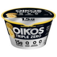 Oikos Triple Zero Banana Creme High Protein Nonfat Greek Yogurt - 5.3 Ounce