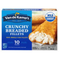 Van de Kamp's Fish Fillets, Crunchy Breaded, 100% Whole - 10 Each