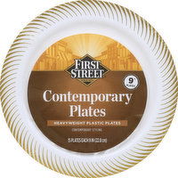 First Street Plates, Contemporary, 9 Inch - 15 Each