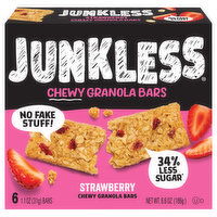 Junkless Granola Bars, Chewy, Strawberry - 6 Each