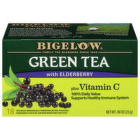 Bigelow Bigelow Green Tea with Elderberry plus Vitamin C, 18 TB, 18 individually wrapped tea bags - 18 Each