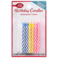 Betty Crocker Birthday Candles, Peppermint Stripe, 2.4 Inch, 24 Each