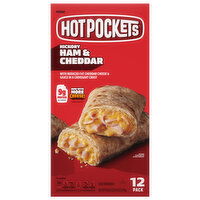 Hot Pockets Sandwiches, Croissant Crust, Hickory Ham & Cheddar, 12 Pack, 12 Each