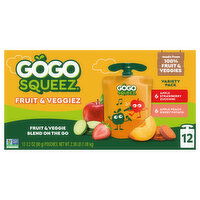 GoGo Squeez Apple Strawberry Zucchini/Apple Peach Sweet Potato Fruit & Veggiez Variety Pack