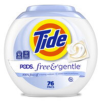 Tide Free & Gentle Laundry Detergent Soap Pacs - 76 Each