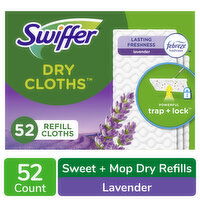 Swiffer Sweeper Dry Sweeping Cloth Refills, Lavender Scent - 52 Each