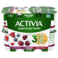 Activia Yogurt, Black Cherry/Mixed Berry, Low Fat, 48 Ounce