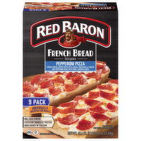 Red Baron Pizza, Pepperoni, Singles, French Bread, 9 Pack