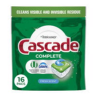 Cascade Complete Dishwasher Pods, Fresh - 16 Each