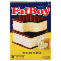 FatBoy Ice Cream Sandwiches, Premium Vanilla - 6 Each