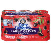 Early California Olives, Pitted Ripe, Large, 6 Pack - 6 Each