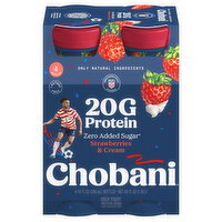 Chobani Zero Added Sugar Strawberries & Cream Greek Yogurt Protein Drink - 4 Each