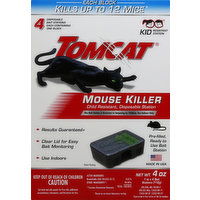 Tomcat Mouse Killer, Child Resistant, Disposable Station - 4 Each