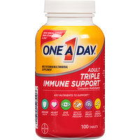 One A Day Complete Multivitamin, Triple Immune Support, Adult, Tablets - 100 Each