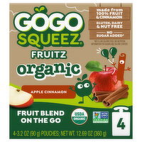 GoGo Squeez Organic Apple Cinnamon Fruitz