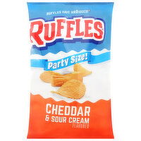 Ruffles Potato Chips, Cheddar & Sour Cream Flavored, Party Size, 12.5 Ounce