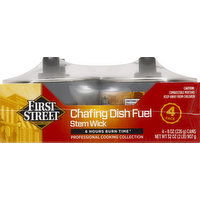 First Street Chafing Dish Fuel, Stem Wick, 4 Pack, 32 Ounce