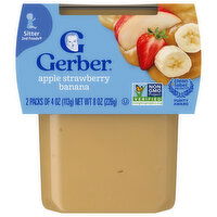 Gerber Apple, Strawberry, Banana, Sitter 2nd Foods, 2 Pack