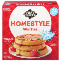 First Street Waffles, Homestyle, Family Size - 24 Each