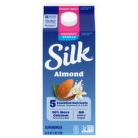 Silk Unsweet Vanilla Dairy Free Vegan Almond Milk