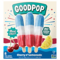 GoodPop Red, White & Blue Cherry N' Lemonade Pops - 8 Each