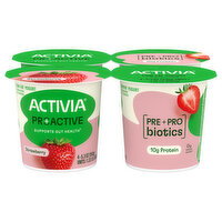 Activia Proactive Strawberry Probiotic Low Fat Yogurt - 4 Each