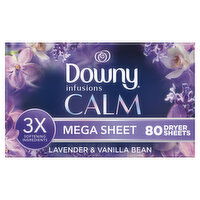 Downy Infusions Mega Dryer Sheets, CALM, Lavender, 80 Each