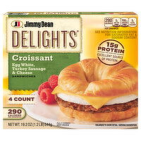 Jimmy Dean Sandwiches, Egg White, Turkey Sausage & Cheese, Croissant, 19.2 Ounce