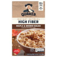 Quaker Oatmeal, Maple & Brown Sugar, High Fiber, Instant - 8 Each