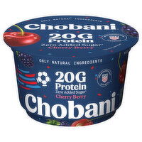 Chobani Zero Added Sugar Lowfat Greek Cherry Berry Yogurt - 6.7 Ounce