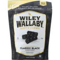 Wiley Wallaby Licorice, Gourmet, Classic Black, Soft & Chewy, Family Size! - 24 Ounce