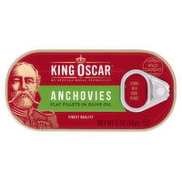 King Oscar Wild Caught Anchovy Fillets in Olive Oil - 2 Ounce
