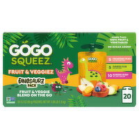GoGo Squeez Prehistoric Peach/Jurassic Pear/Roarrrr Berry Fruit & Veggiez Dinosaurz Pack
