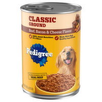 Pedigree Classic Ground Beef Bacon & Cheese Flavor Food for Dogs, 22 Ounce