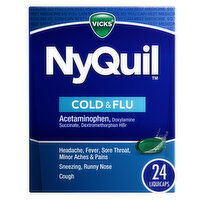 Vicks NyQuil Cold & Flu, LiquiCap Over-the-Counter Medicine - 24 Each