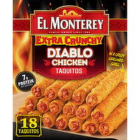 El Monterey Taquitos, Diablo Chicken, Extra Crunchy, 18 Each