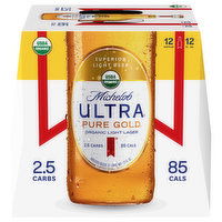 Michelob Ultra Beer, Organic, Light Lager - 12 Each