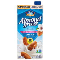 Almond Breeze Almondmilk, Vanilla, Unsweetened - 32 Fluid ounce