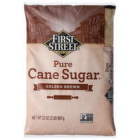 First Street Cane Sugar, Pure, Golden Brown, 32 Ounce