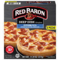 Red Baron Pizza, Deep Dish, Pepperoni, Singles