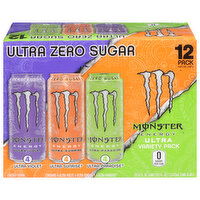 Monster Energy Drink, Zero Sugar, Ultra Violet/Ultra Sunrise/Ultra Paradise, Variety Pack, 12 Each