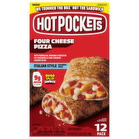 Hot Pockets Italian Style Seasoned Crust Four Cheese Pizza Sandwiches - 12 Each